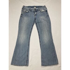 Silver Jean Aiko Blue Acid Wash Regular Fit Flare Leg Womens size 31 x 31